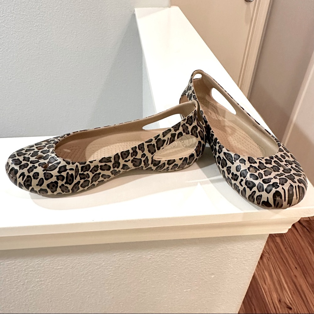 Crocs Kadee Ballet Flat Leopard Print Size 9
